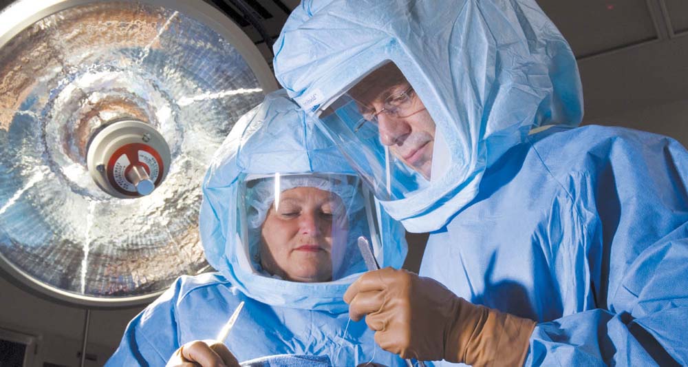 Chief Dr. Cohen in surgery, 2007.