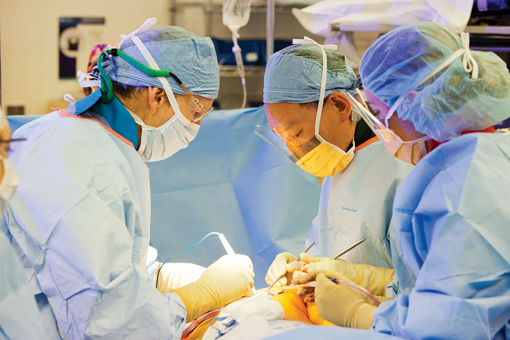Dr. Joe Choi in the OR prior to becoming Chief, 2014.