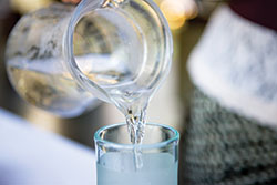 pitcher and glass with water