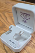 14K white gold diamond hoop earrings
