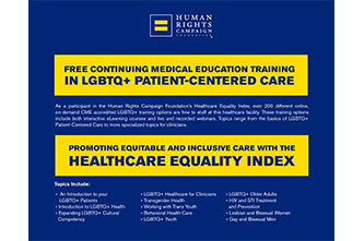 Free Continuing Medical Education Training in LGBTQ+ Patient Centered Care