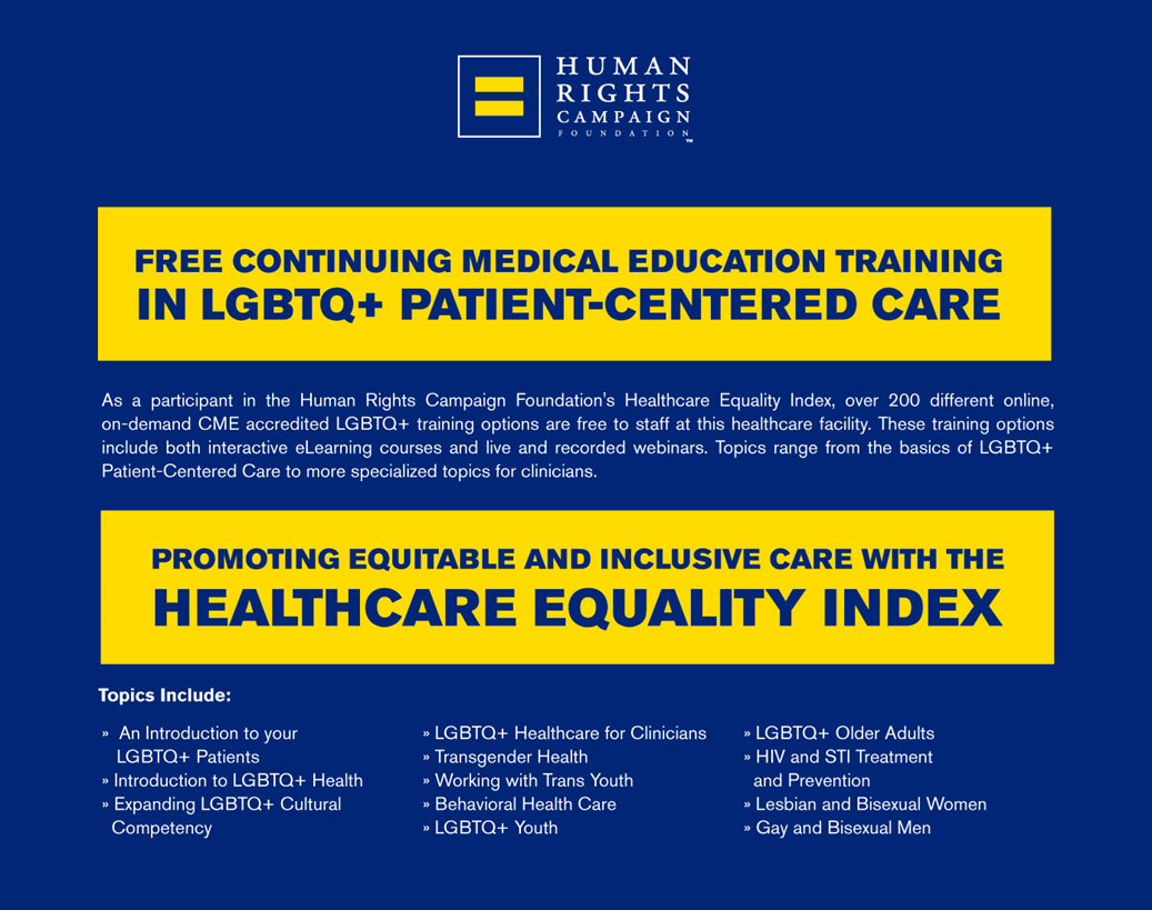 Free Continuing Medical Education Training in LGBTQ+ Patient Centered Care