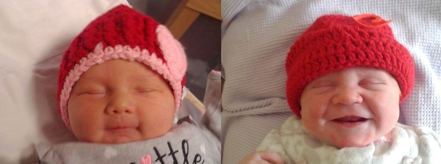 Babies in knit hats