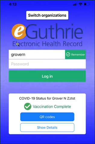 See your vaccine information and COVID-19 test results before logging in.  