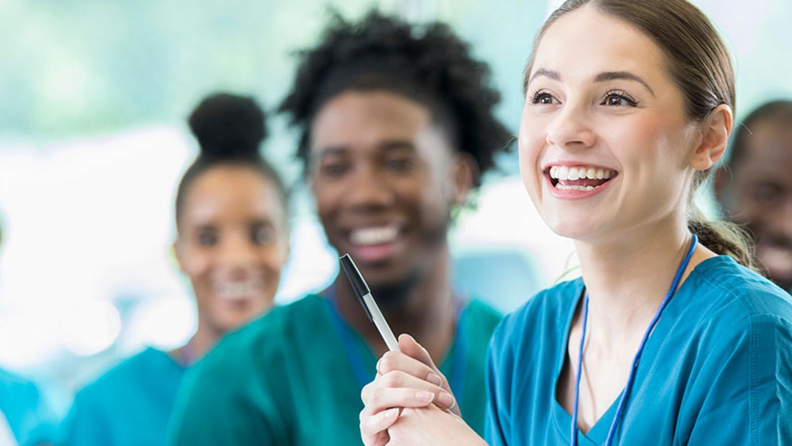 Medical students smiling 