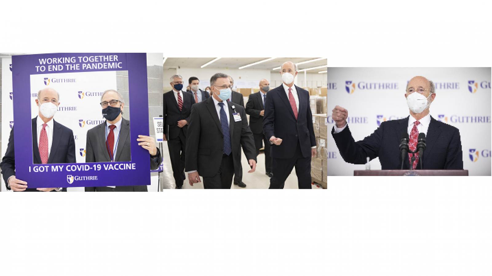 Governor Tom Wolf visited the Guthrie Health vaccine clinic
