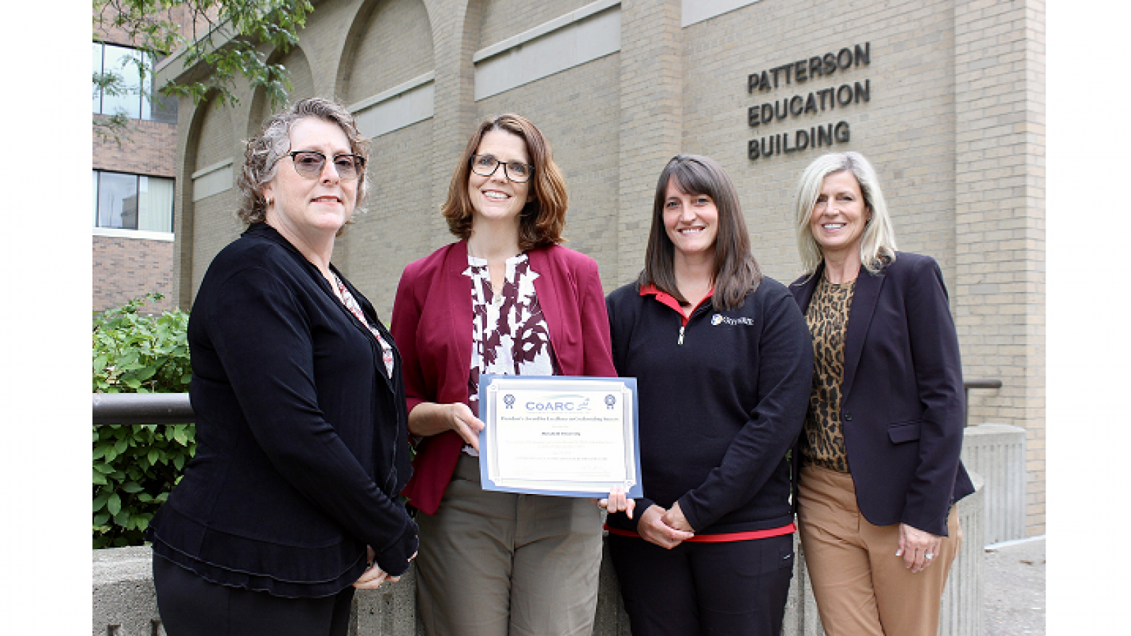 Pictured from left to right: Susan Ferrito, MS Ed, RRT, Director of Clinical Education; Sheila Merrill, MS Ed, RRT, Program Director; Nichole Campbell, BS, RRT, Clinical Instructor; Wendy Newman, BS, RRT, Clinical Instructor