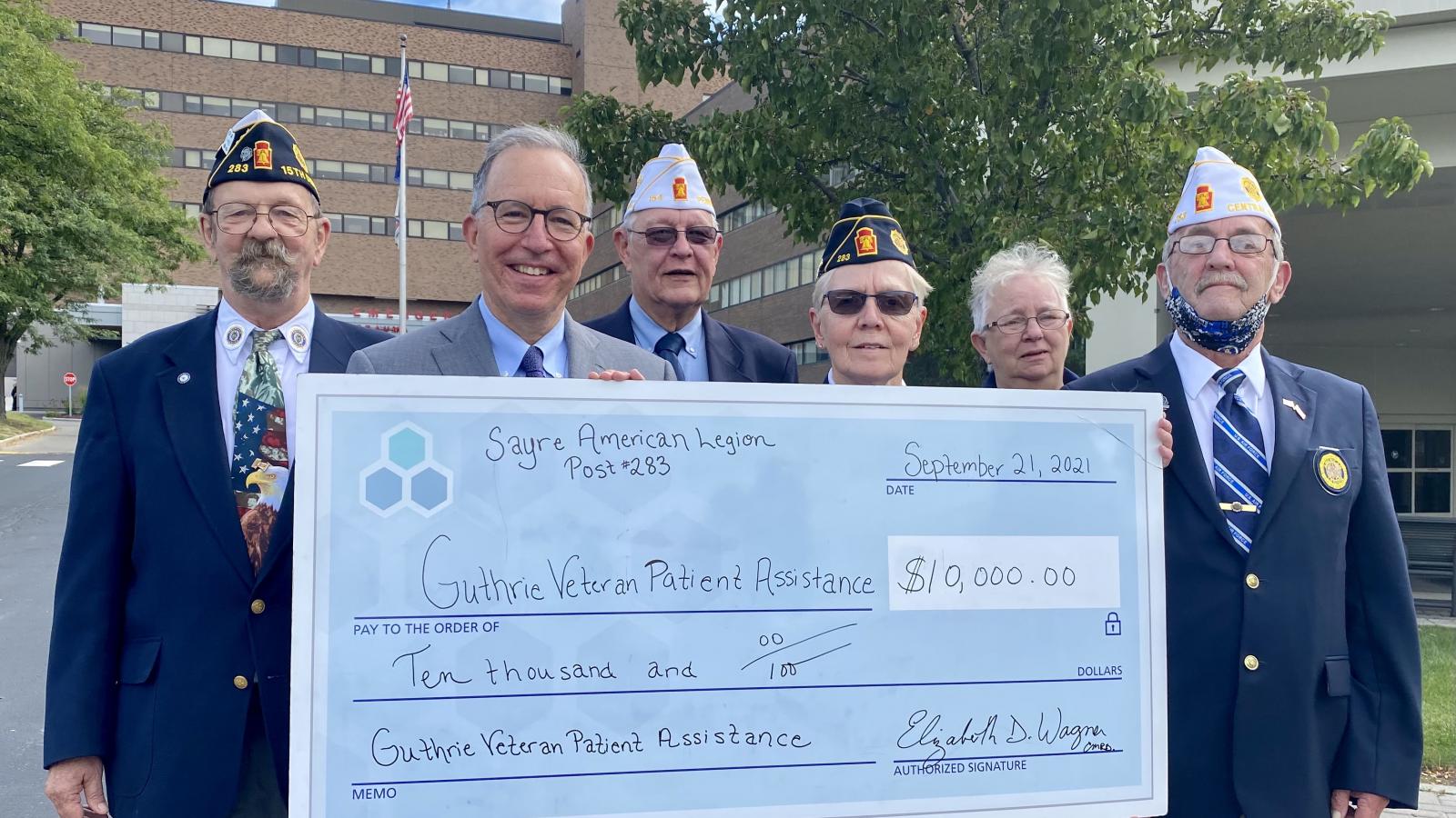 Sayre American Legion Post 283 Donates $10,000 to Guthrie Veteran Patient Assistance Fund 