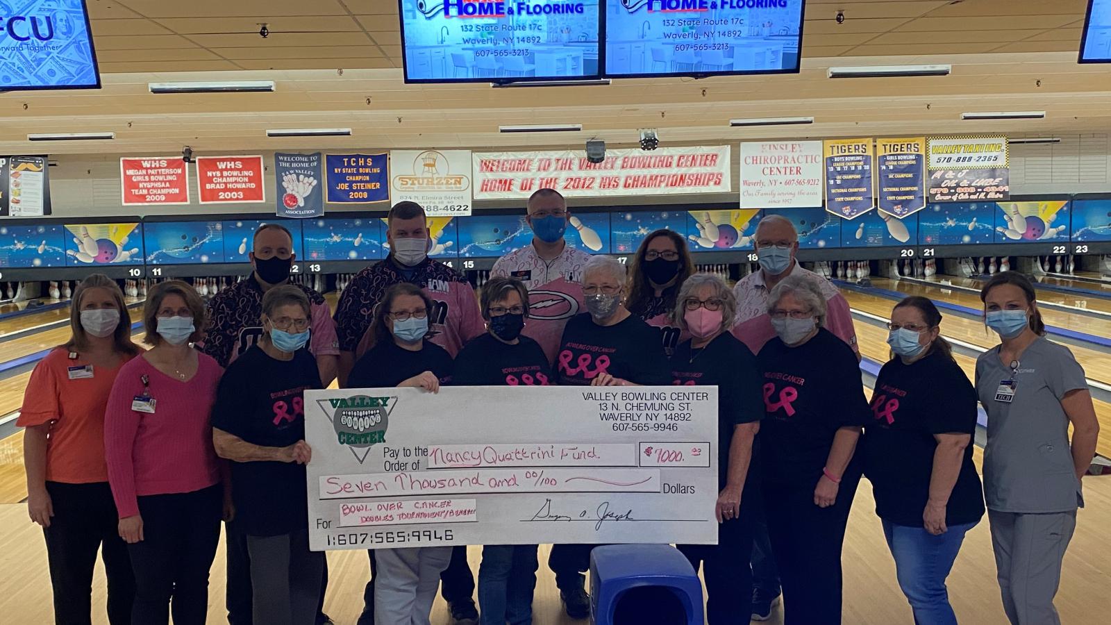 Valley Bowling Center Donates $7,000 to Nancy Quattrini Fund 