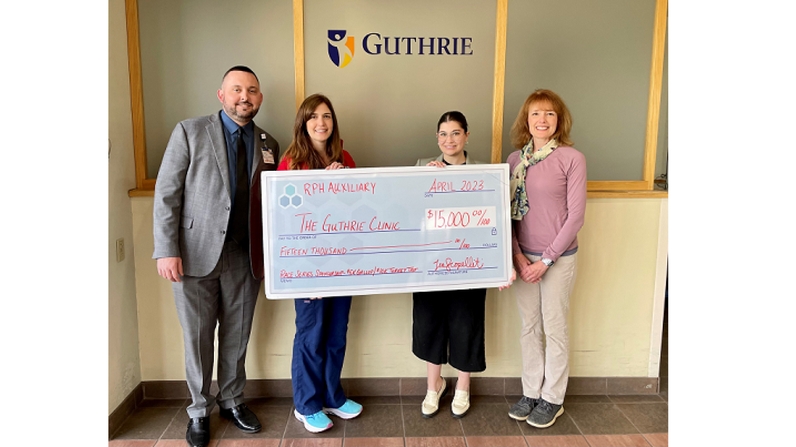 Pictured from left to right: Brian Howland, Guthrie Gallop Committee Member; Kelly Brown, Guthrie Gallop Committee Member; Lea Scopelliti, RPH Auxiliary Member; Beth Herbst, RPH Auxiliary Member.