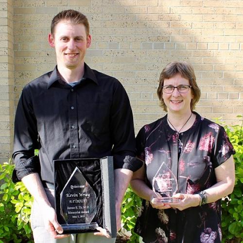 Dr. Ty Award Winner Kevin Wray, RT and and Runner Up Carolyn Kopatz, RT