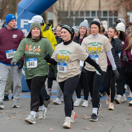 Runners and walkers begin the Guthrie Sayre Turkey Trot on Thanksgiving morning.